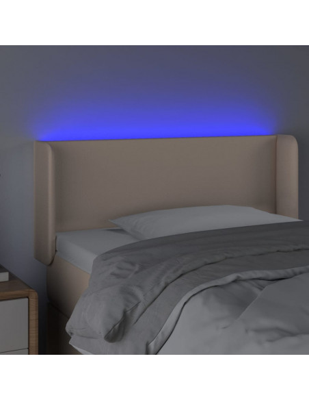Testiera Cappuccino a LED 103x16x78/88 cm in Similpelle