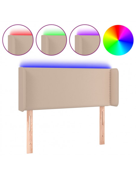 Testiera Cappuccino a LED 103x16x78/88 cm in Similpelle