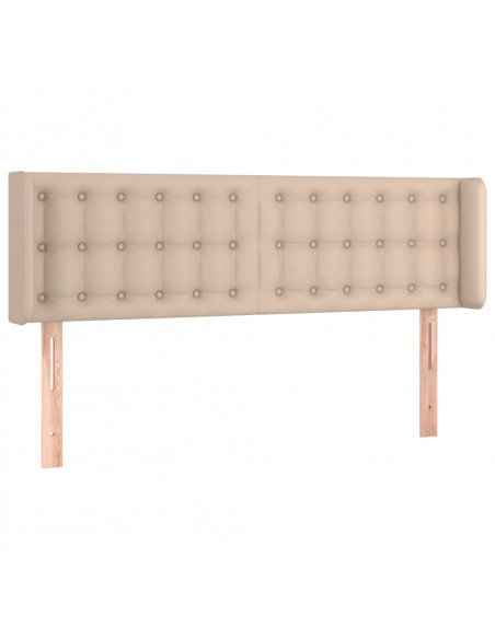 Testiera Cappuccino a LED 147x16x78/88 cm in Similpelle