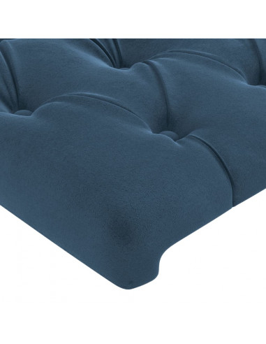 Giroletto con Testiera Blu Scuro 140x190 cm in Velluto