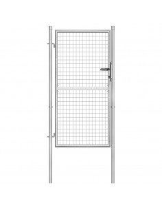 Cancello per Giardino in Acciaio Zincato 105x200cm Argento