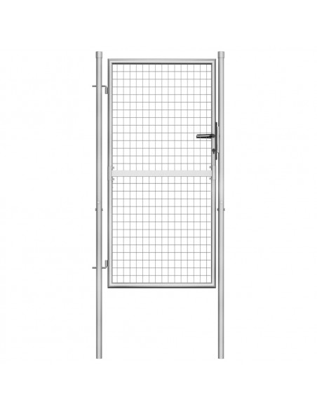 Cancello per Giardino in Acciaio Zincato 105x200cm Argento