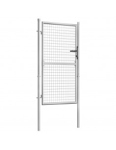 Cancello per Giardino in Acciaio Zincato 105x200cm Argento 2