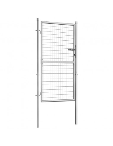 Cancello per Giardino in Acciaio Zincato 105x200cm Argento