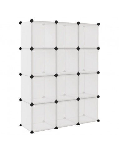 Organizzatore Portaoggetti con 12 Cubi Trasparenti in PP