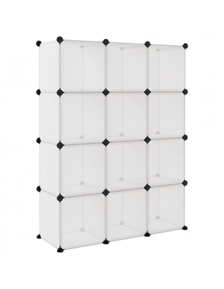 Organizzatore Portaoggetti con 12 Cubi Trasparenti in PP