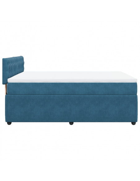 Giroletto a Molle con Materasso Blu 160x200 cm in Velluto