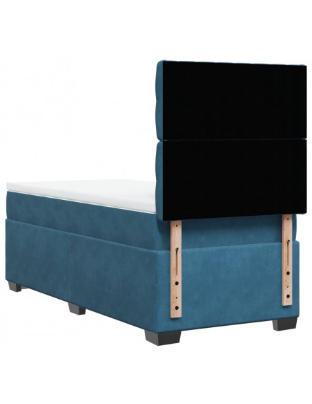 Giroletto a Molle con Materasso Blu 80x200 cm in Velluto