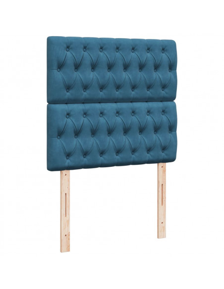 Giroletto a Molle con Materasso Blu 80x200 cm in Velluto