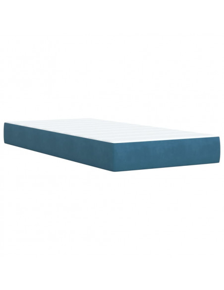 Giroletto a Molle con Materasso Blu 80x200 cm in Velluto