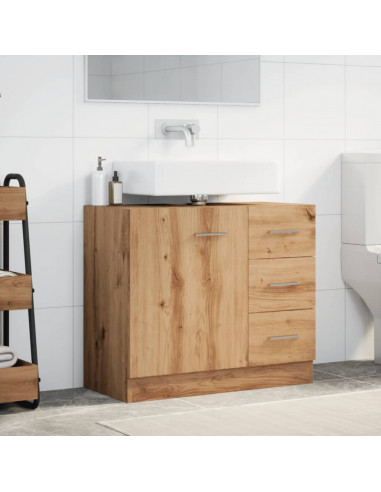 Mobile Lavabo Rovere Artigianale 63x30x54 cm in Truciolato
