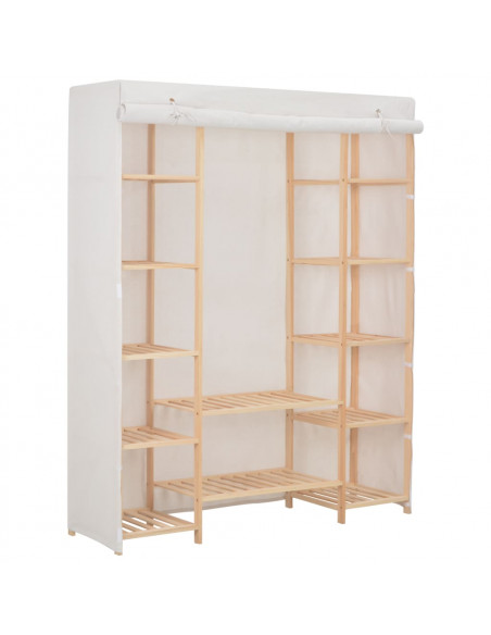 Armadio Bianco 135x40x170 cm in Tessuto