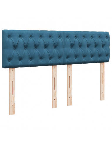 Giroletto a Molle con Materasso Blu 160x200 cm in Velluto