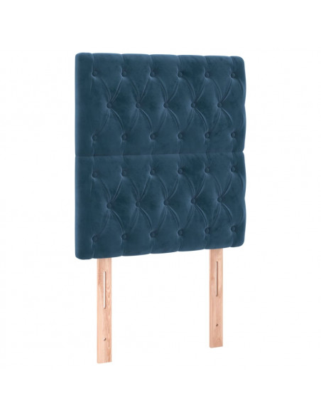 Giroletto a Molle con Materasso Blu Scuro 80x200 cm in Velluto