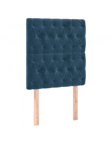 Giroletto a Molle con Materasso Blu Scuro 80x200 cm in Velluto