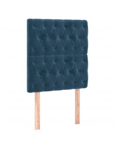 Giroletto con Testiera Blu Scuro 80x200 cm in Velluto 2