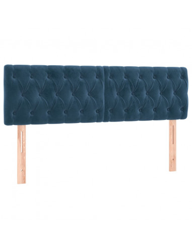 Giroletto a Molle con Materasso Blu Scuro 160x200 cm in Velluto