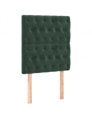 Giroletto a Molle con Materasso Verde Scuro 80x200 cm Velluto