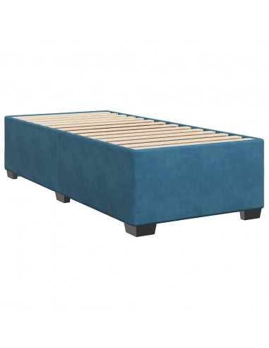 Giroletto a Molle con Materasso Blu 80x200 cm in Velluto