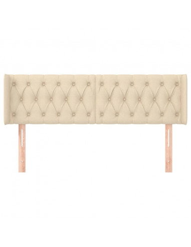 Testiera ad Orecchio Crema 163x16x78/88 cm in Tessuto