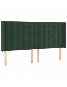 Testiera ad Orecchio Verde Scuro 203x16x118/128 cm in Velluto 2