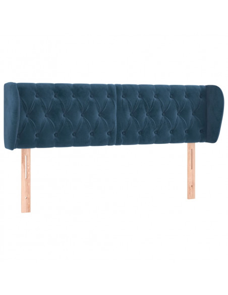 Testiera ad Orecchio Blu Scuro 163x23x78/88 cm in Velluto