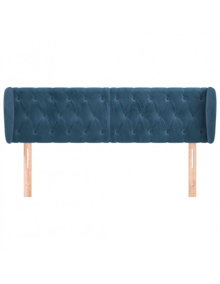 Testiera ad Orecchio Blu Scuro 163x23x78/88 cm in Velluto