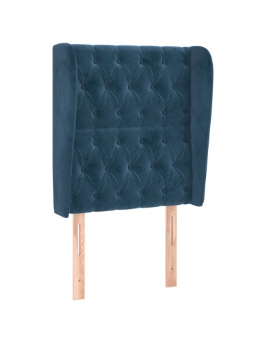 Testiera ad Orecchio Blu Scuro 83x23x118/128 cm in Velluto