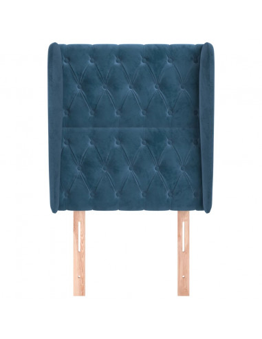 Testiera ad Orecchio Blu Scuro 83x23x118/128 cm in Velluto