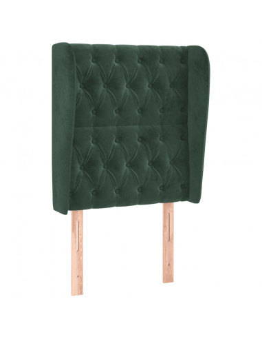 Testiera ad Orecchio Verde Scuro 83x23x118/128 cm in Velluto