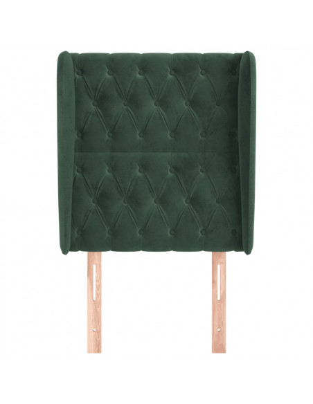 Testiera ad Orecchio Verde Scuro 83x23x118/128 cm in Velluto