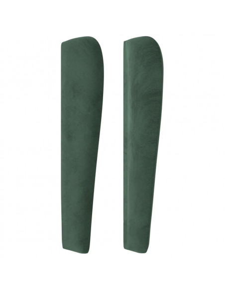Testiera ad Orecchio Verde Scuro 83x23x118/128 cm in Velluto