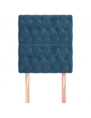Testiere 2 pz Blu Scuro 80x7x78/88 cm in Velluto