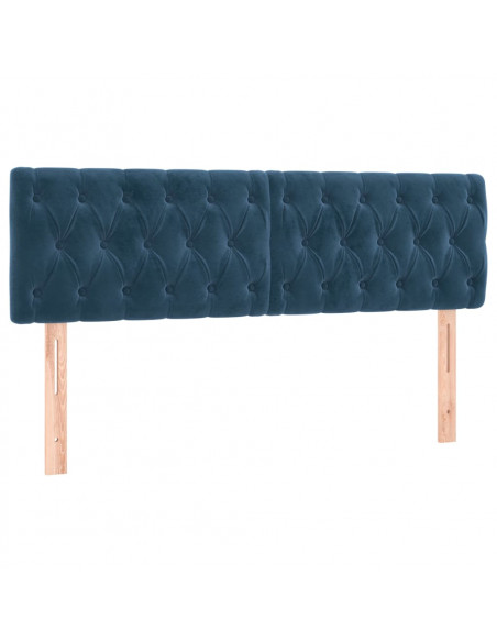 Testiere 2 pz Blu Scuro 80x7x78/88 cm in Velluto