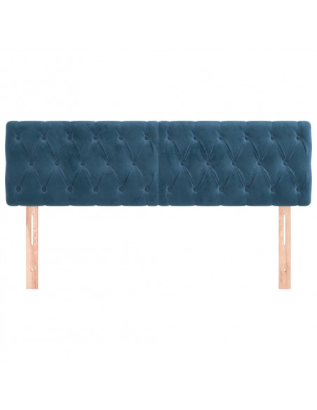 Testiere 2 pz Blu Scuro 80x7x78/88 cm in Velluto