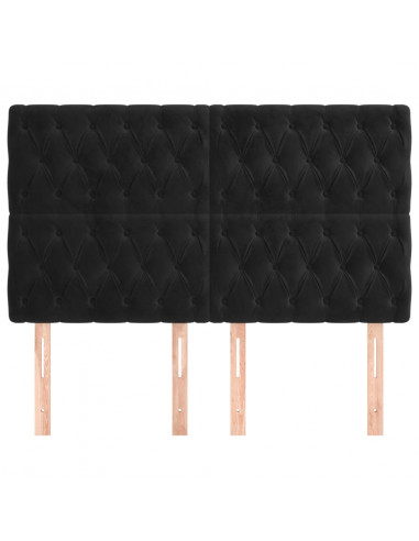 Testiere 4 pz Nere 72x7x78/88 cm in Velluto