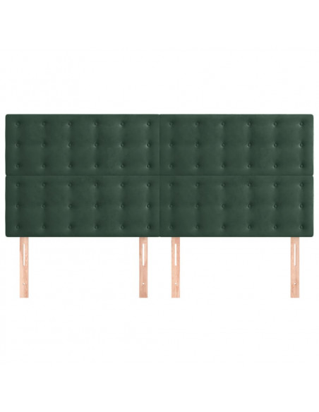 Testiere 4 pz Verde Scuro 100x5x78/88 cm in Velluto