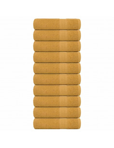 Asciugamani 10 pz Oro 50x100 cm 360 g/m² 100% Cotone