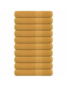 Asciugamani 10 pz Oro 100x200 cm 360 g/m² 100% Cotone