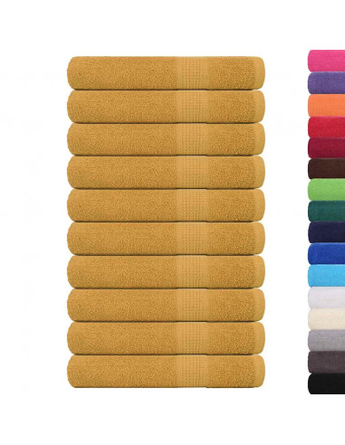 Asciugamani 10 pz Oro 100x200 cm 360 g/m² 100% Cotone