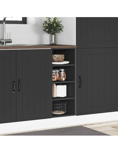 Armadio Inferiore Nero 30x44,5x81,5 cm in Legno Multistrato