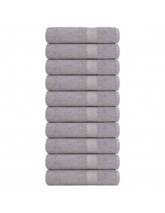 Asciugamani 10 pz Grigio 50x100 cm 360 g/m² 100% Cotone