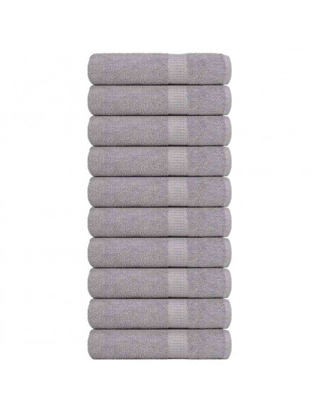 Asciugamani 10 pz Grigio 50x100 cm 360 g/m² 100% Cotone