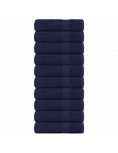 Asciugamani 10 pz Blu Marino 50x100 cm 360 g/m² 100% Cotone