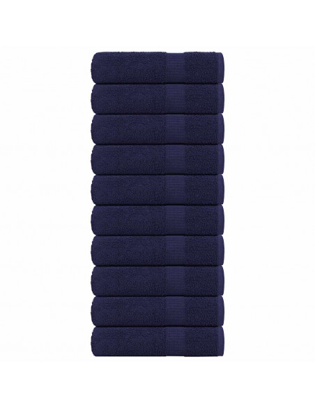 Asciugamani 10 pz Blu Marino 50x100 cm 360 g/m² 100% Cotone