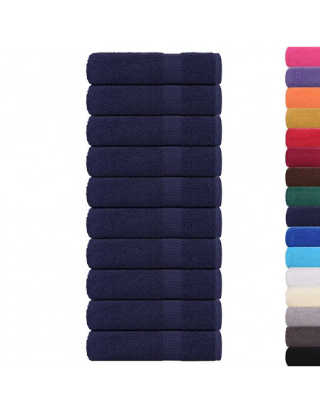Asciugamani 10 pz Blu Marino 50x100 cm 360 g/m² 100% Cotone