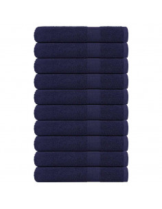 Asciugamani 10 pz Blu Marino 100x200 cm 360 g/m² 100% Cotone