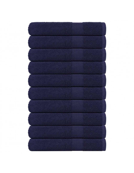 Asciugamani 10 pz Blu Marino 100x200 cm 360 g/m² 100% Cotone
