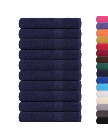 Asciugamani 10 pz Blu Marino 100x200 cm 360 g/m² 100% Cotone
