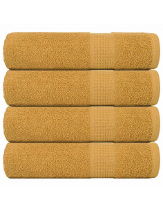 Asciugamani da Bagno 4 pz Oro 100x150 cm 360 g/m² 100% Cotone